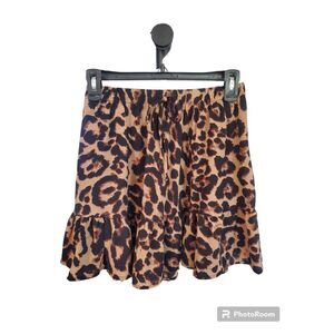 Shein Skirt Women's S Above Knee Pull On Cheetah Lightweight
